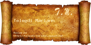 Telegdi Mariann névjegykártya